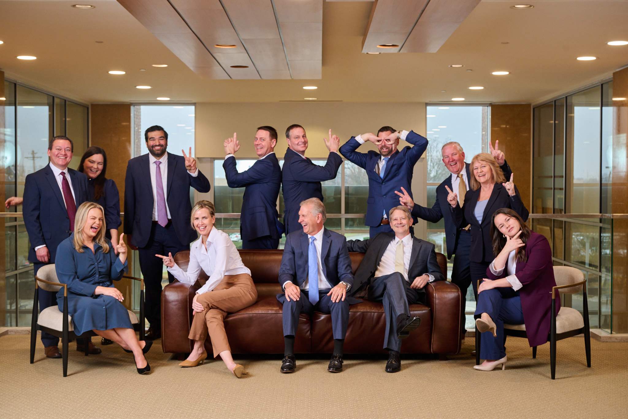 Team showing personality with fun group photo